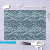 Elegant Blue Wave patroon met gouden accenten Tissuepapier (Craft)