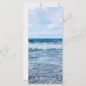 Elegant Blue Waves Funeral Memorial Photo Card (Achterkant)
