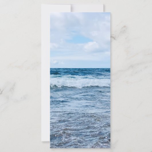 Elegant Blue Waves Funeral Memorial Photo Card (Achterkant)