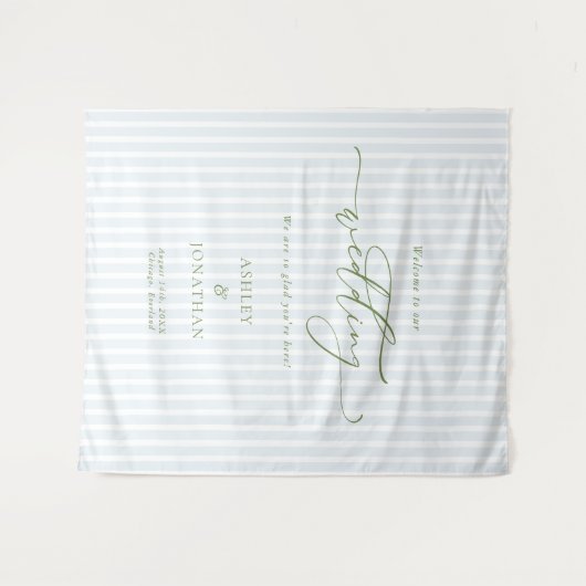 Elegant Blue Wedding Backdrop Tapestry Wandkleed (Voorkant (horizontaal))