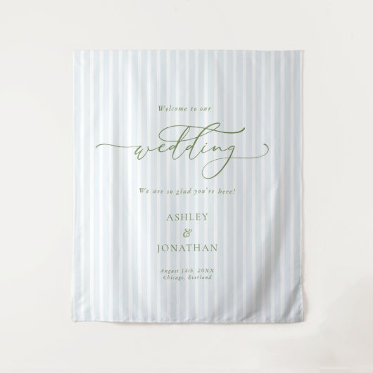 Elegant Blue Wedding Backdrop Tapestry Wandkleed (Voorkant)