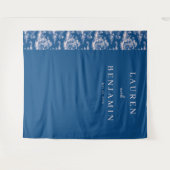 Elegant Blue Wedding Invitation Wandkleed (Voorkant (horizontaal))