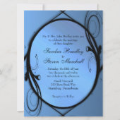 Elegant Blue Wedding Invitations Kaart (Voorkant)
