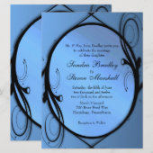 Elegant Blue Wedding Invitations Kaart (Voorkant / Achterkant)