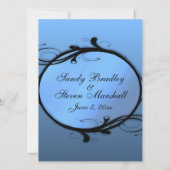 Elegant Blue Wedding Invitations Kaart (Achterkant)
