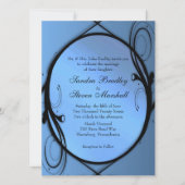 Elegant Blue Wedding Invitations Kaart (Voorkant)