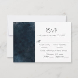 Elegant Blue Wedding Response RSVP-kaart RSVP Kaartje