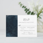 Elegant Blue Wedding Response RSVP-kaart RSVP Kaartje (Staand voorkant)