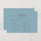 Elegant Blue Wedding Simple RSVP-kaart RSVP Kaartje (Voorkant / Achterkant)