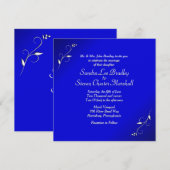 Elegant Blue Wedding Uitnodiging (Voorkant / Achterkant)