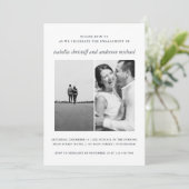 Elegant Blue Wedding Verloving Fotouitnodiging Kaart (Staand voorkant)