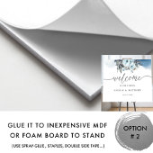Elegant Blue Wedding Welcome Sign Poster