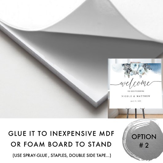 Elegant Blue Wedding Welcome Sign Poster