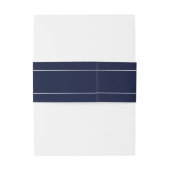 Elegant Blue & White Border Chic Wedding Uitnodigingen Wikkel (Achterkant Voorbeeld)