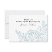 Elegant Blue White Botanical Floral Wedding