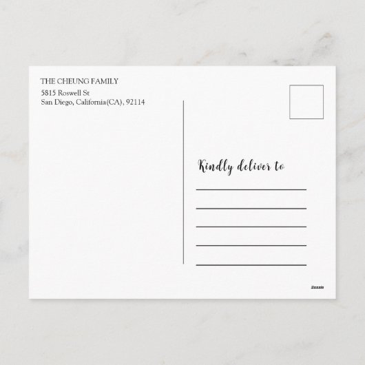 Elegant Blue White Chinese Year of Rabbit 2023 Feestdagenkaart (Achterkant)