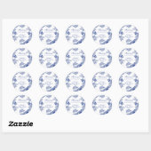 Elegant Blue White Chinoiserie Dank je wel Ronde Sticker (Vel)