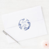 Elegant Blue White Chinoiserie Dank je wel Ronde Sticker (Envelop)