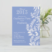 Elegant Blue White Class of 2013 Graduation Party Kaart (Staand voorkant)
