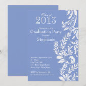 Elegant Blue White Class of 2013 Graduation Party Kaart (Voorkant / Achterkant)