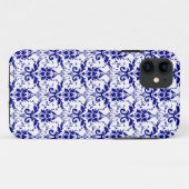 Elegant Blue White Damask Pattern iPhone 5 Hoesje (Achterkant (horizontaal))