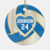 Elegant Blue, White en Gold Volleyball Keramisch Ornament (Voorkant)