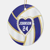 Elegant Blue, White en Gold Volleyball Keramisch Ornament (Links)