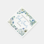 Elegant Blue White Floral Spring Boy Baby shower Servet (Hoek)