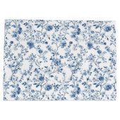 Elegant Blue & White Floral Toile Botanical Groot Cadeauzakje (Achterkant)