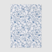 Elegant Blue & White Floral Toile Botanical Tissuepapier (Voorkant)