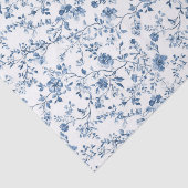 Elegant Blue & White Floral Toile Botanical Tissuepapier (Detail)