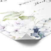 Elegant Blue White Floral Wedding Guestbook Poster (Hoek)