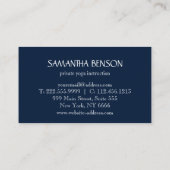 Elegant Blue & White Flower Logo Yoga Visitekaartje (Achterkant)