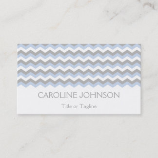 Elegant Blue White Grey Chevron Sjabloon Visitekaartje