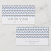Elegant Blue White Grey Chevron Sjabloon Visitekaartje (Voorkant / Achterkant)