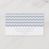Elegant Blue White Grey Chevron Sjabloon Visitekaartje (Achterkant)
