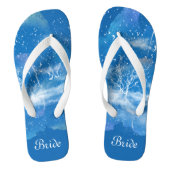 Elegant Blue White Iets Blue Weddenschap Bride Teenslippers (Voetbed)