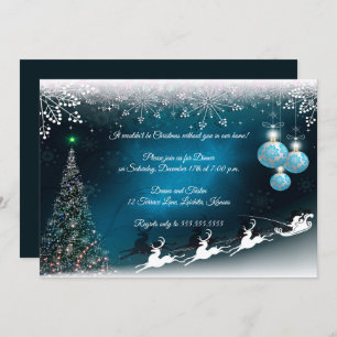 Elegant Blue & White-kerstfeest Kaart