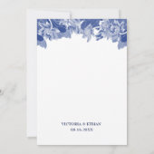 Elegant Blue White Lotus Chinoiserie Chic Wedding Kaart (Achterkant)
