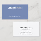 Elegant Blue White Minimalist Plain Professional Visitekaartje (Voorkant / Achterkant)