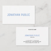 Elegant Blue White Minimalistisch Sjabloon Modern Visitekaartje (Voorkant / Achterkant)