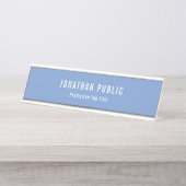 Elegant Blue White Modern Creative Sjabloon Bureau Naambordje (Voorkant)