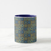 Elegant blue& white Moroccan  pattern  Mok (Midden)