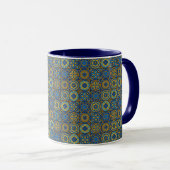 Elegant blue& white Moroccan  pattern  Mok (Voorkant rechts)