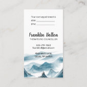 Elegant Blue & White Mountains Uitzicht Appointmen Visitekaartje (Achterkant)