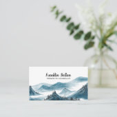Elegant Blue & White Mountains Uitzicht Visitekaartje (Staand voorkant)