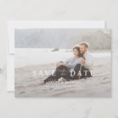 Elegant Blue White Overlay Photo Wedding Save The Date (Voorkant)