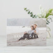 Elegant Blue White Overlay Photo Wedding Save The Date (Staand voorkant)
