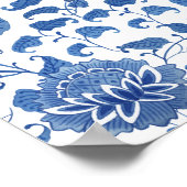 Elegant Blue White Pattern Vrijgezellenfeest Welko Poster (Hoek)