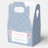 Elegant Blue White Pink Chinoiserie Chic Wedding Bedankdoosjes (Geopend)